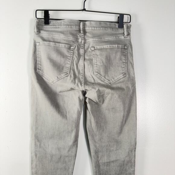 All Saints Grace Green Stretch Skinny Jeans Raw Hem Mid Rise Casual Size 30 - Picture 11 of 11